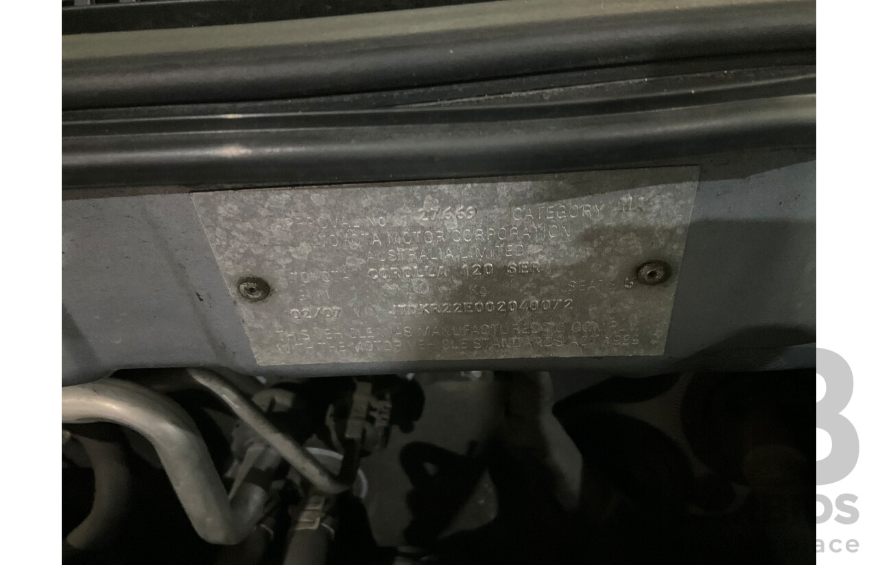 2/2007 Toyota Corolla Conquest SECA ZZE122R MY06 UPGRADE 5d Hatchback Blue 1.8L