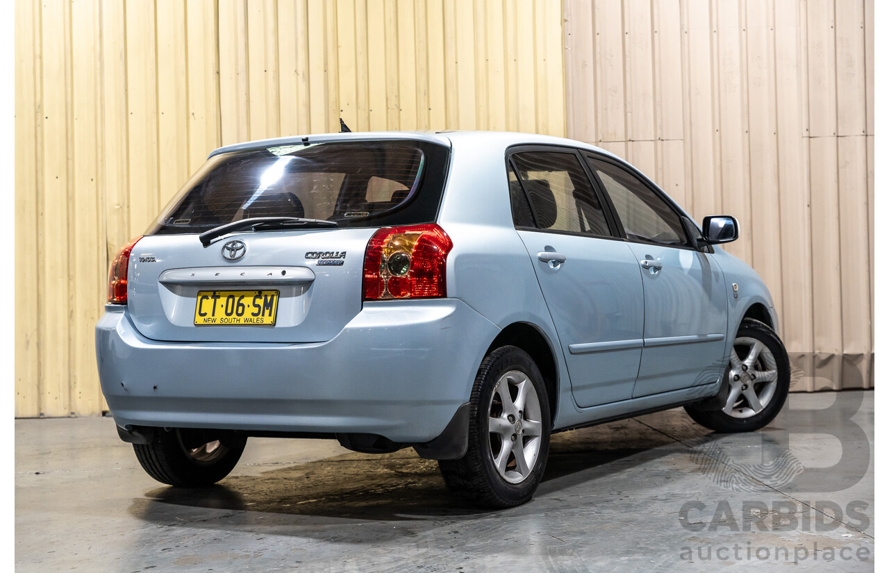 2/2007 Toyota Corolla Conquest SECA ZZE122R MY06 UPGRADE 5d Hatchback Blue 1.8L