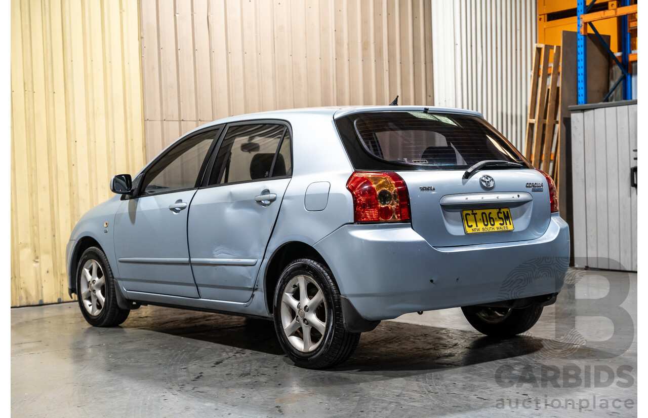 2/2007 Toyota Corolla Conquest SECA ZZE122R MY06 UPGRADE 5d Hatchback Blue 1.8L