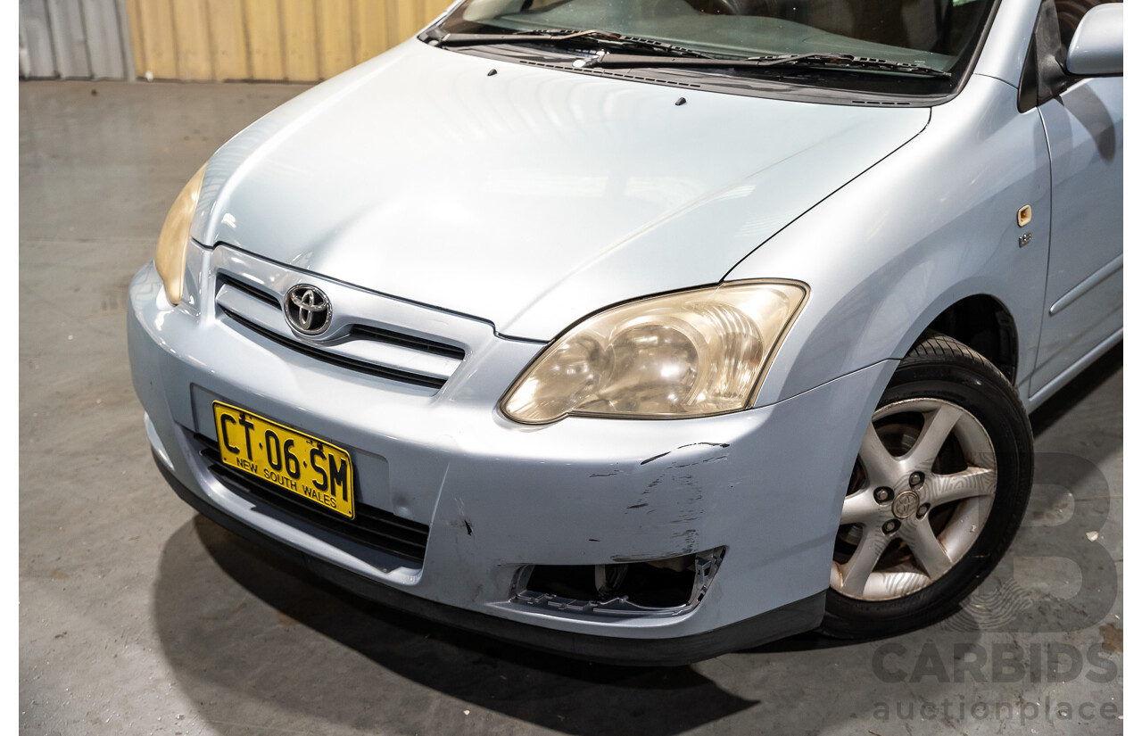 2/2007 Toyota Corolla Conquest SECA ZZE122R MY06 UPGRADE 5d Hatchback Blue 1.8L