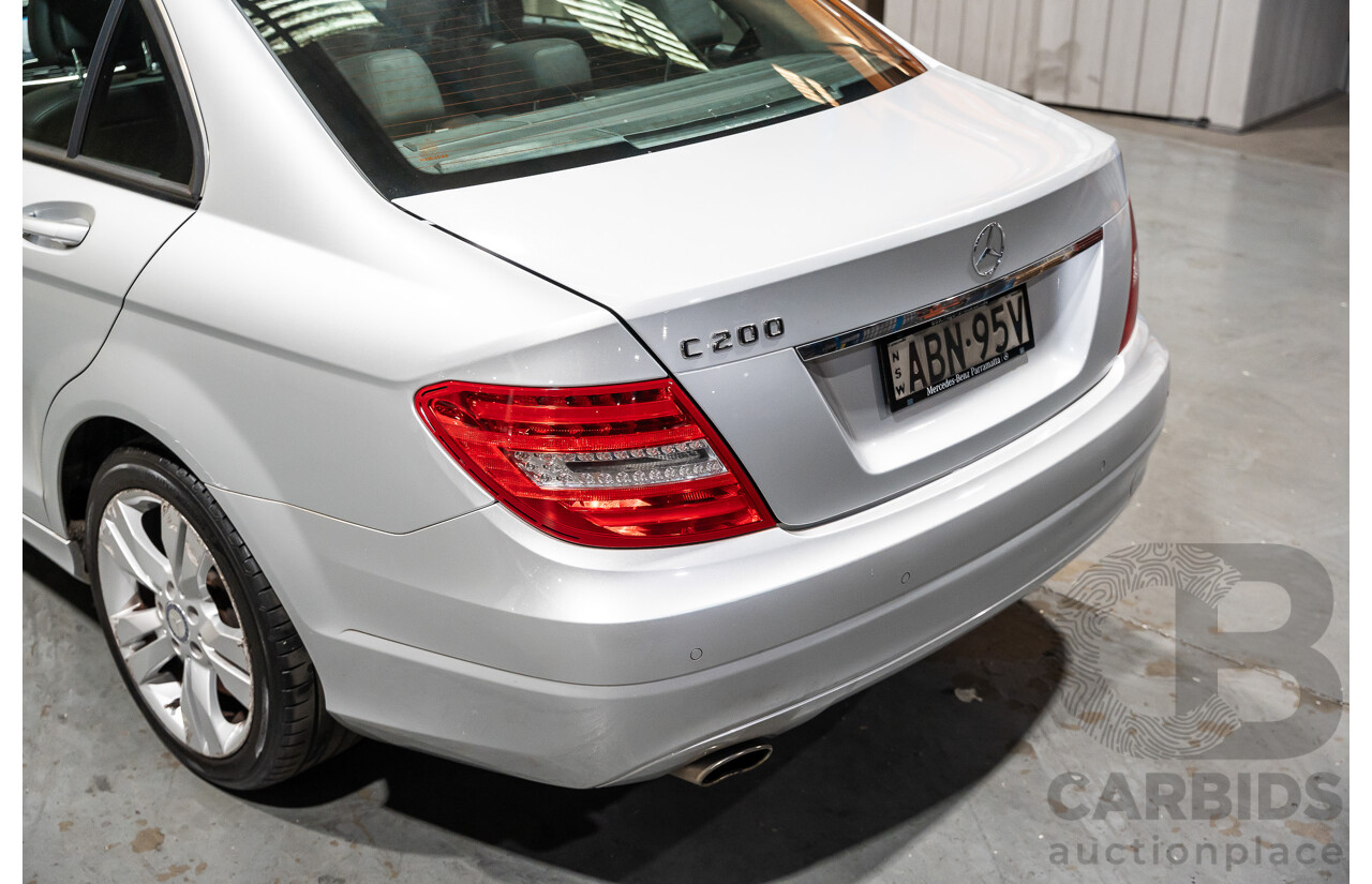 3/2013 Mercedes Benz C200 BE W204 MY13 4d Sedan Iridium Silver Metallic 1.8L