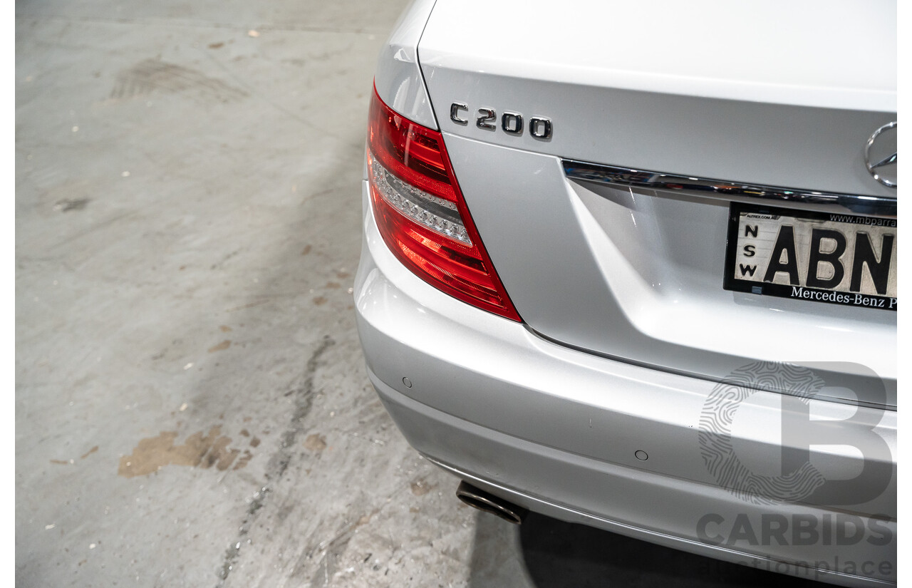 3/2013 Mercedes Benz C200 BE W204 MY13 4d Sedan Iridium Silver Metallic 1.8L