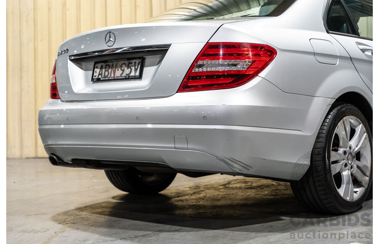 3/2013 Mercedes Benz C200 BE W204 MY13 4d Sedan Iridium Silver Metallic 1.8L