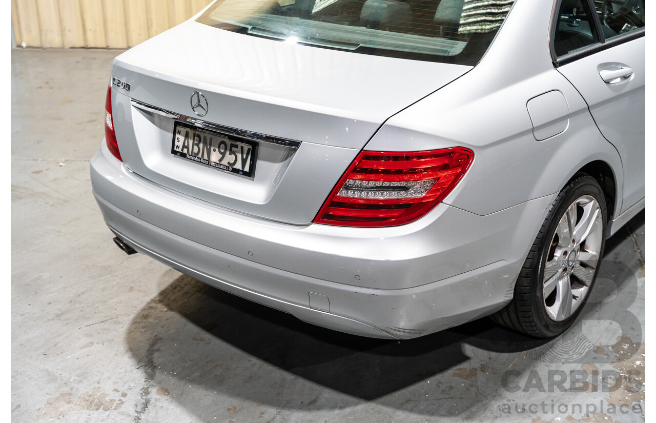 3/2013 Mercedes Benz C200 BE W204 MY13 4d Sedan Iridium Silver Metallic 1.8L
