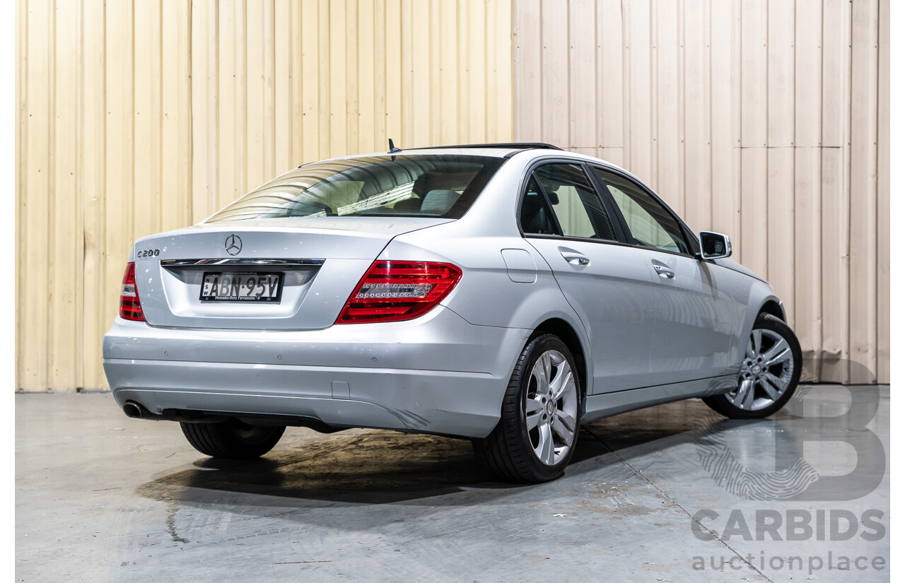 3/2013 Mercedes Benz C200 BE W204 MY13 4d Sedan Iridium Silver Metallic 1.8L