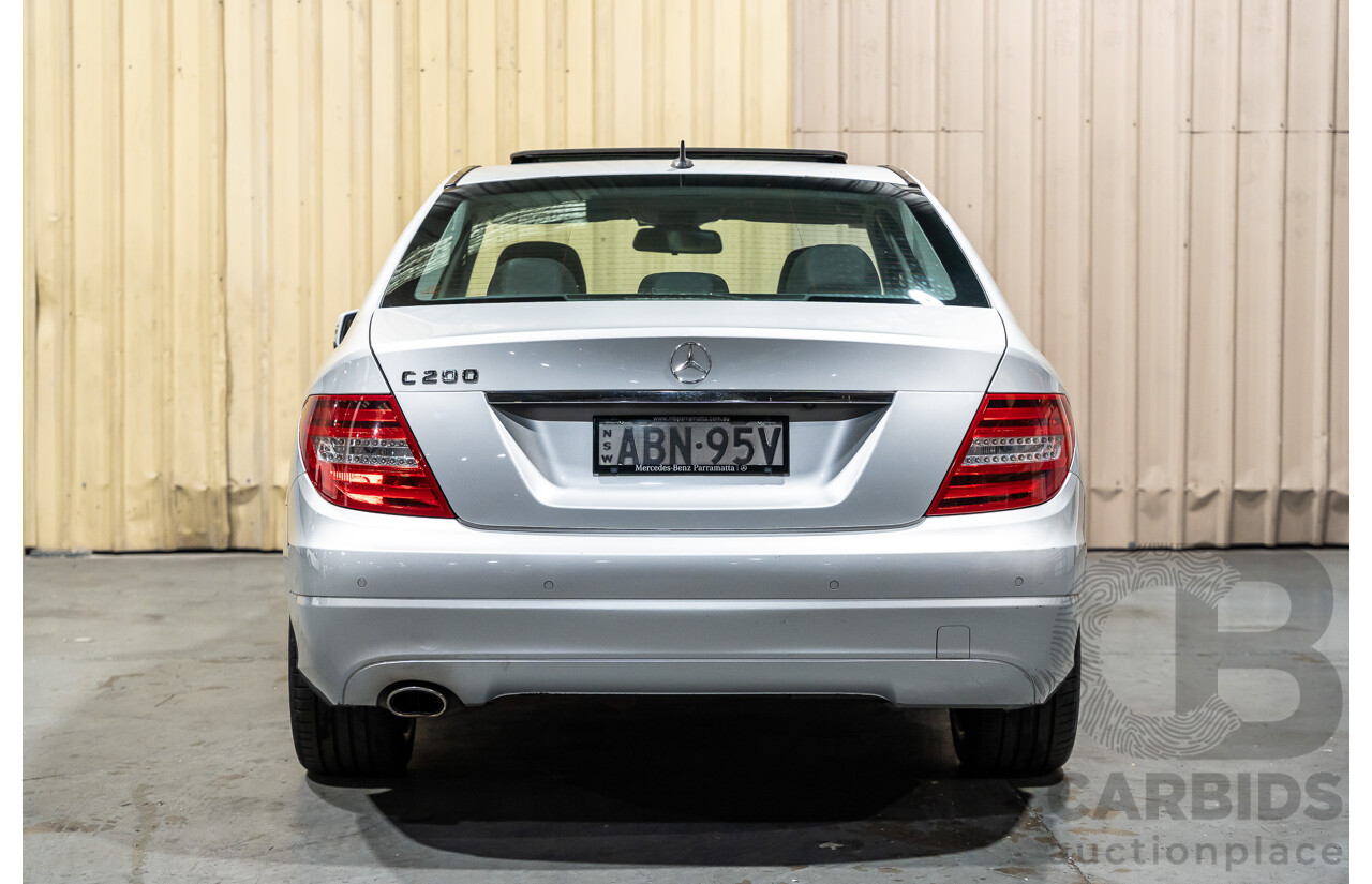 3/2013 Mercedes Benz C200 BE W204 MY13 4d Sedan Iridium Silver Metallic 1.8L