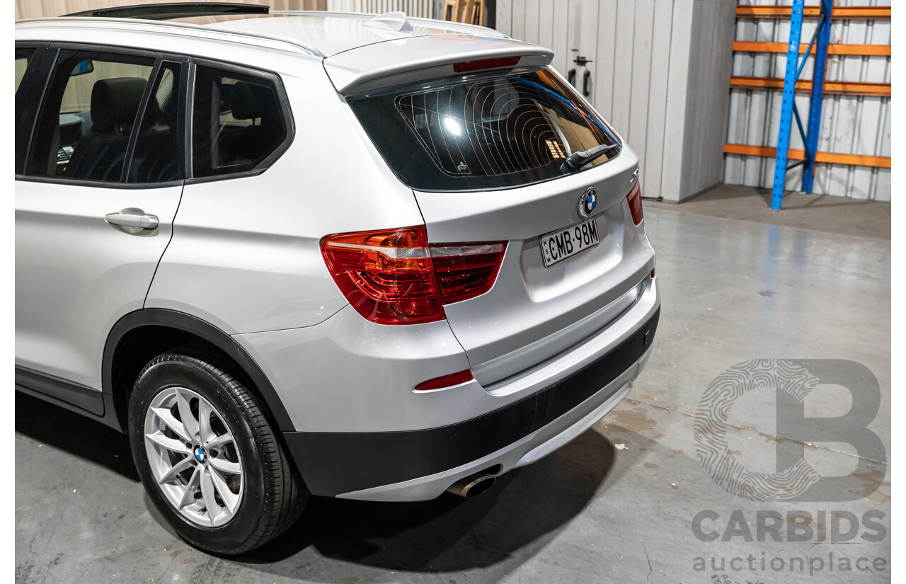3/2013 BMW X3 Xdrive20i F25 (AWD) MY13 4d Wagon Metallic Silver Turbo 2.0L