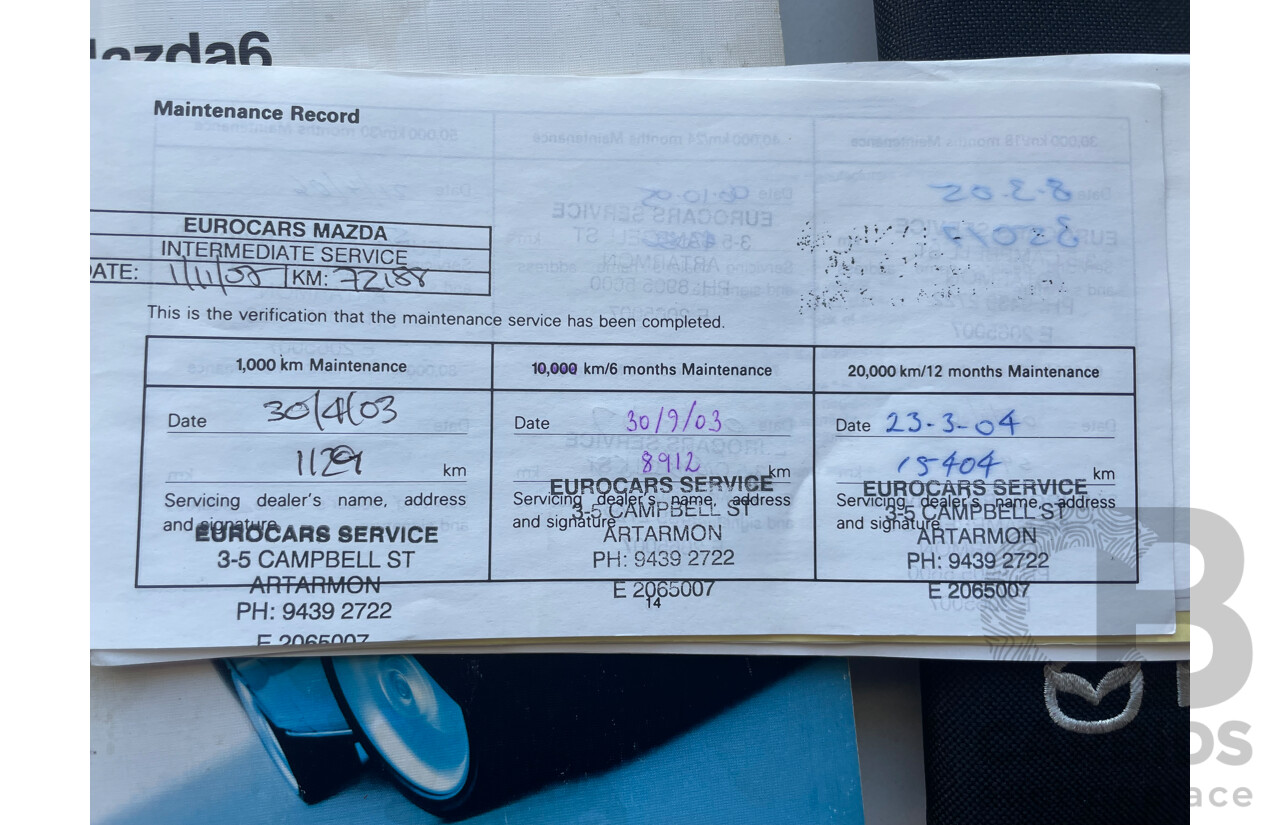 3/2003 Mazda Mazda6 Luxury GG 4d Sedan Silver  2.3L