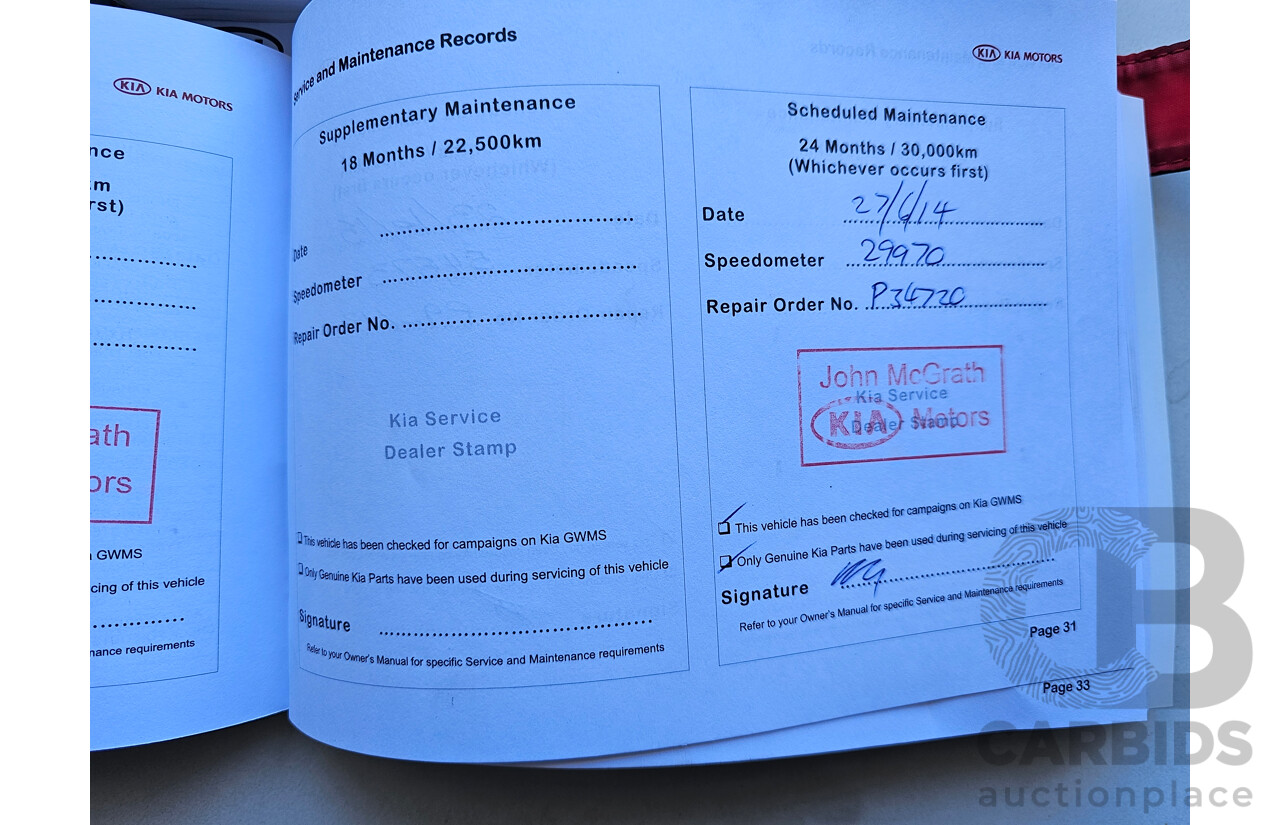 12/2012 Kia Grand Carnival S VQ MY13 4d Wagon White 3.5L