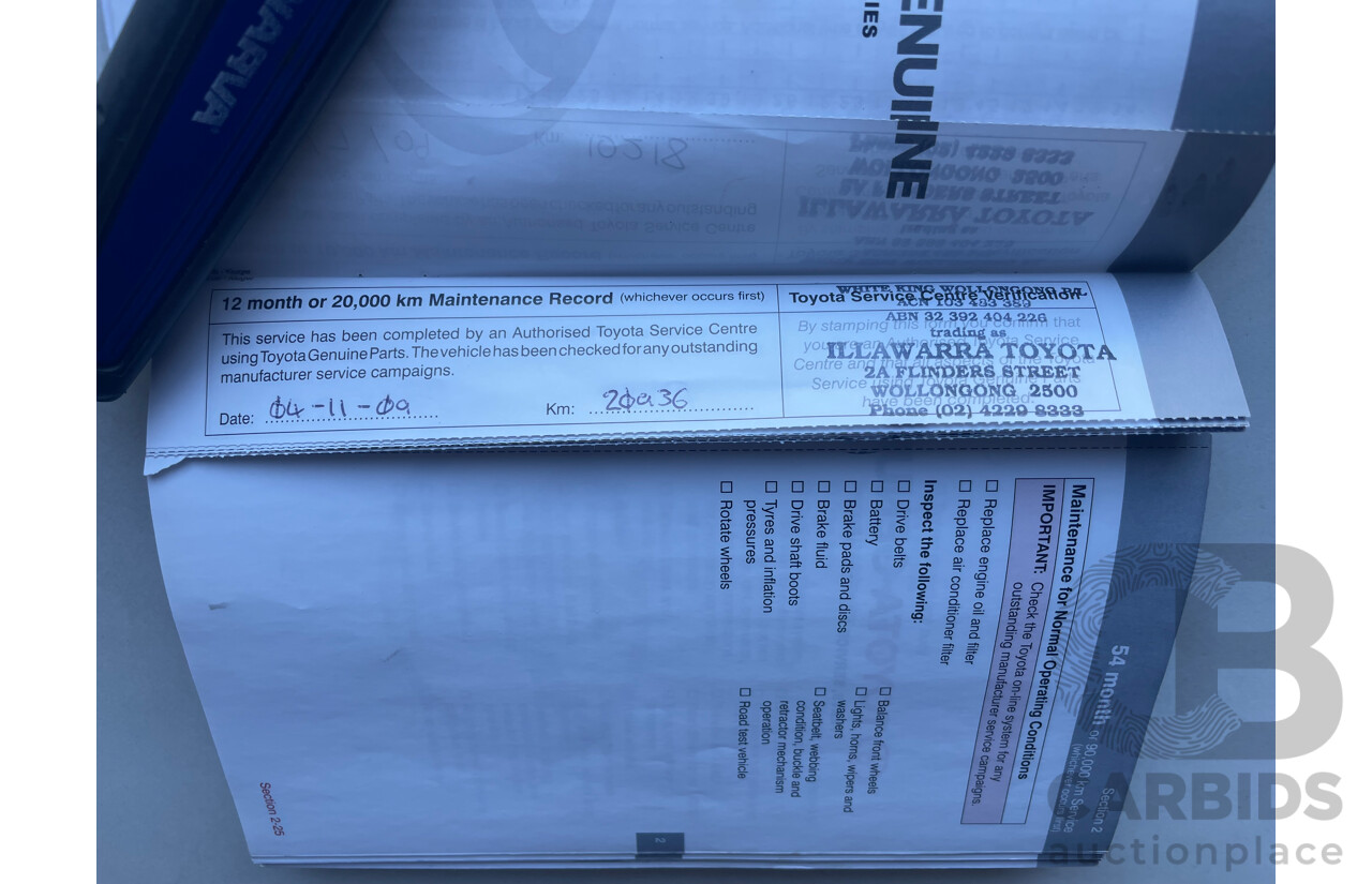 02/2009 Toyota Kluger KX-S (4x4) 4WD GSU45R 4D Wagon Grey 3.5L