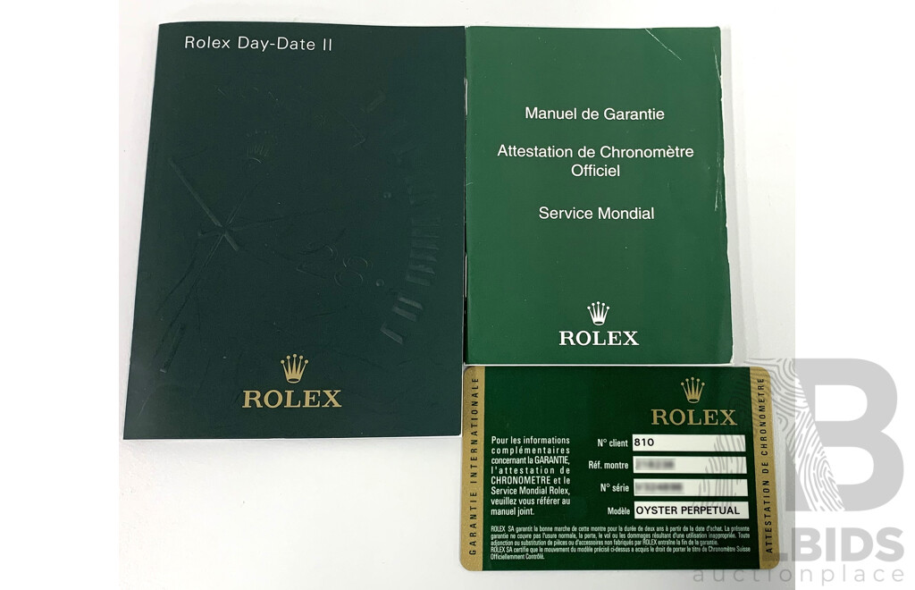 Rolex Model - Day-Date II - PRESIDENTIAL 18K Solid Yellow Gold