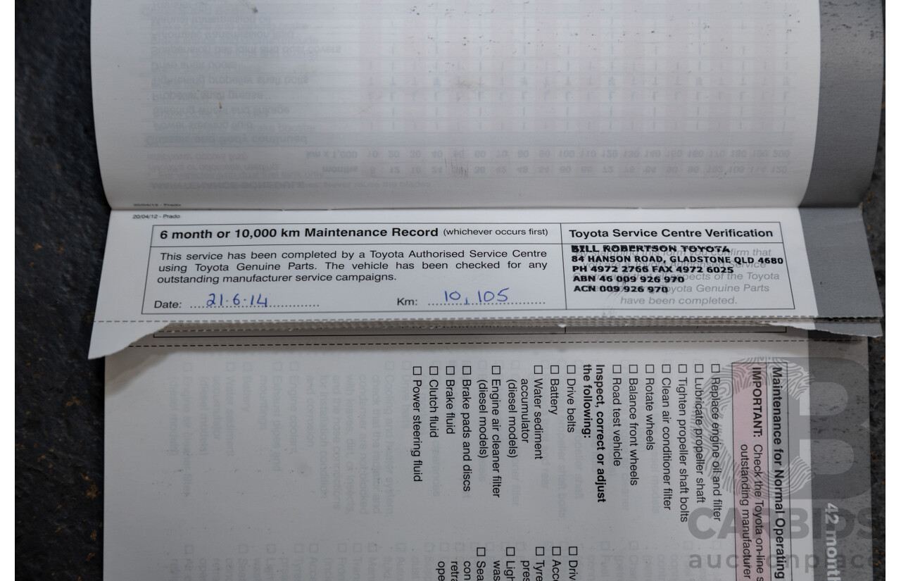 10/2013 Toyota Landcruiser Prado Kakadu (4x4) KDJ150R MY14 4D Wagon Grey Turbo Diesel 3.0L - 7 seater