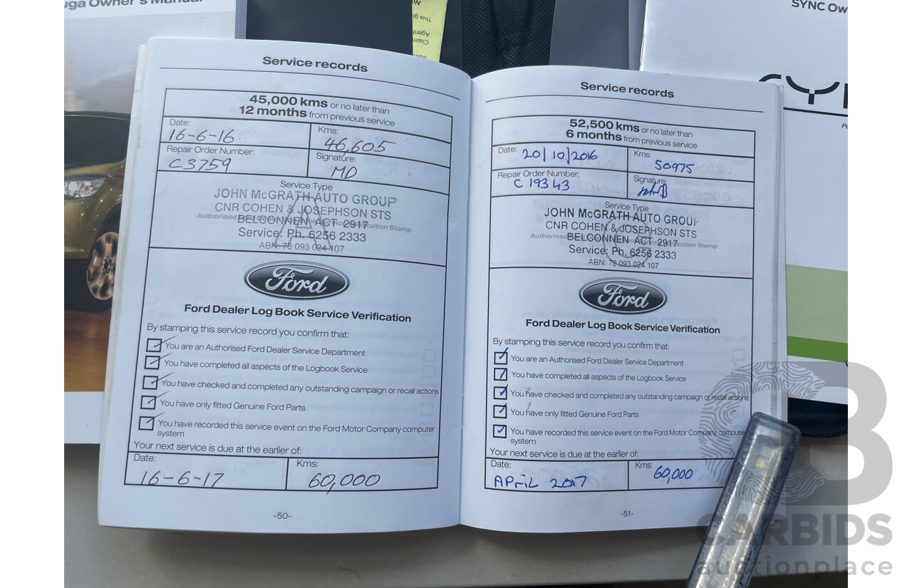 12/2013 Ford Kuga Titanium (awd) TF 4d Wagon Blue 2.0L