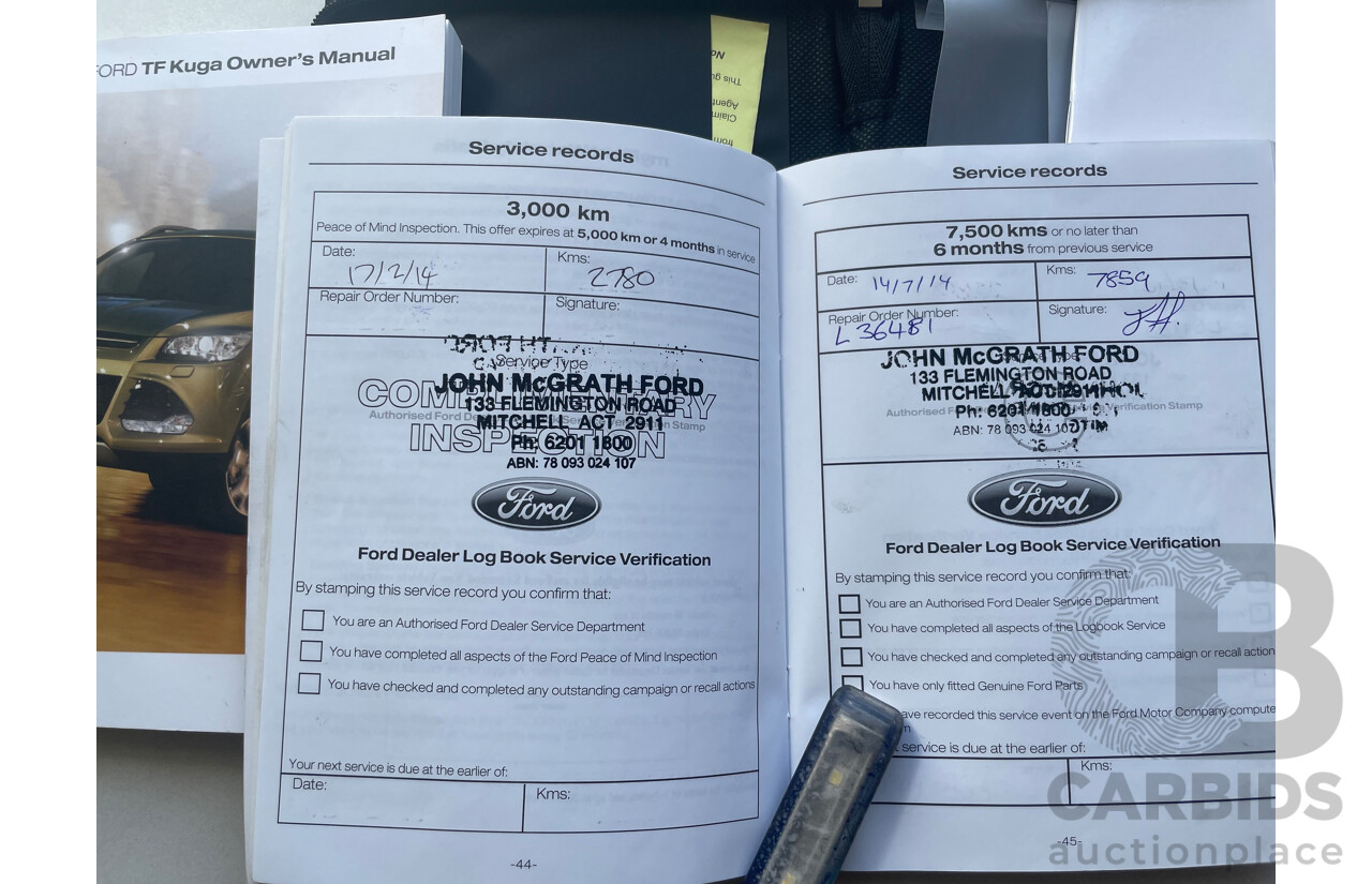 12/2013 Ford Kuga Titanium (awd) TF 4d Wagon Blue 2.0L
