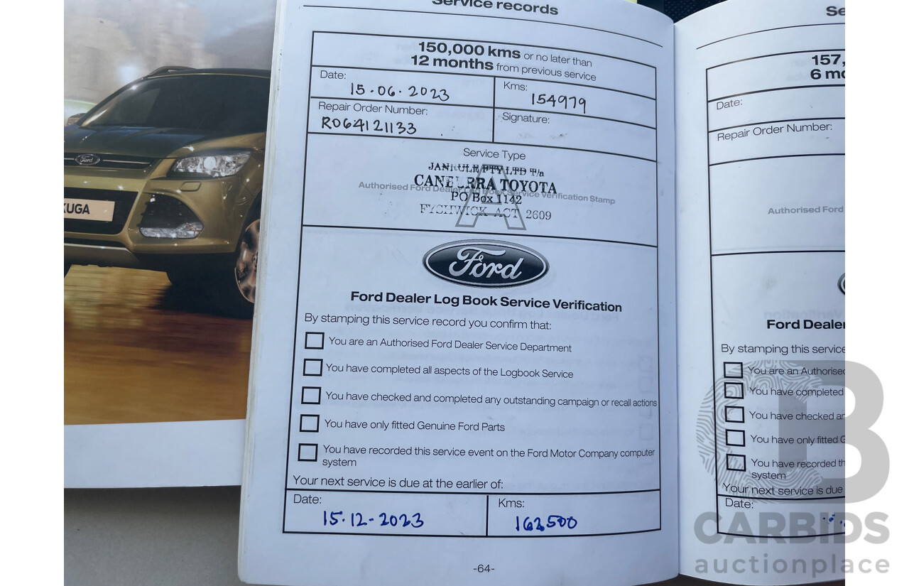 12/2013 Ford Kuga Titanium (awd) TF 4d Wagon Blue 2.0L