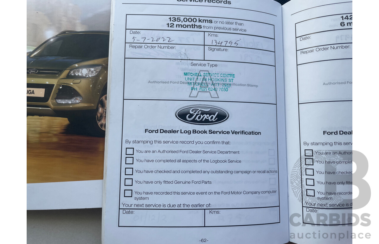 12/2013 Ford Kuga Titanium (awd) TF 4d Wagon Blue 2.0L