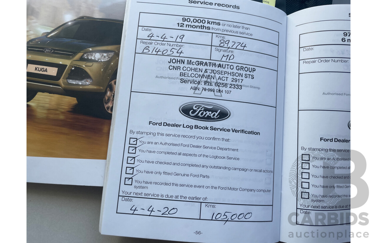 12/2013 Ford Kuga Titanium (awd) TF 4d Wagon Blue 2.0L