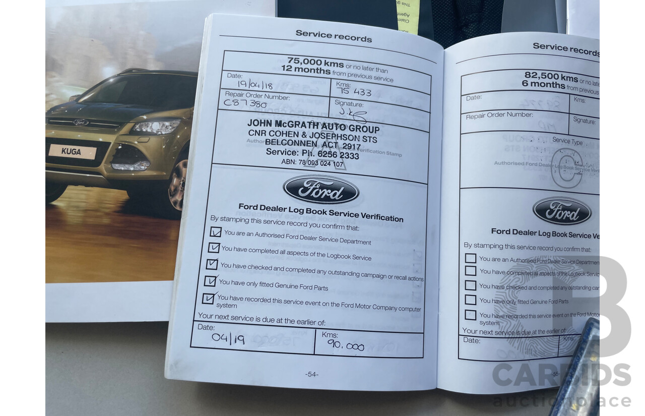 12/2013 Ford Kuga Titanium (awd) TF 4d Wagon Blue 2.0L