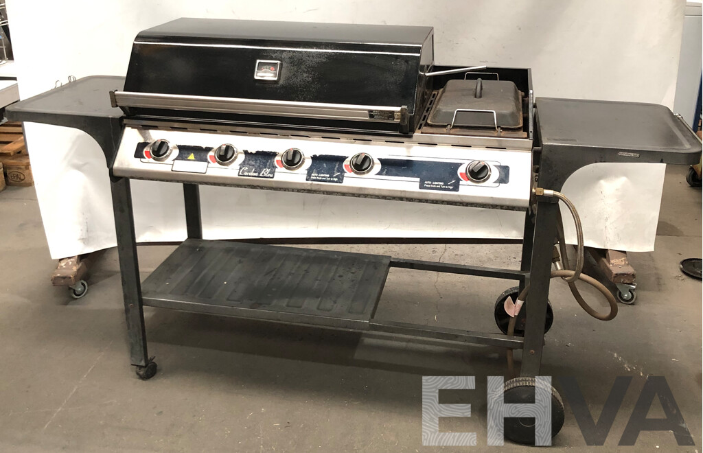 Cordon Bleu Quad Burner BBQ with Warming Tray and Cover