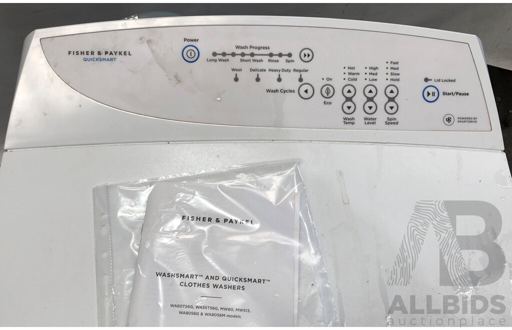 Fisher & Paykel Quicksmart MW513 Top Loading Washing Machine