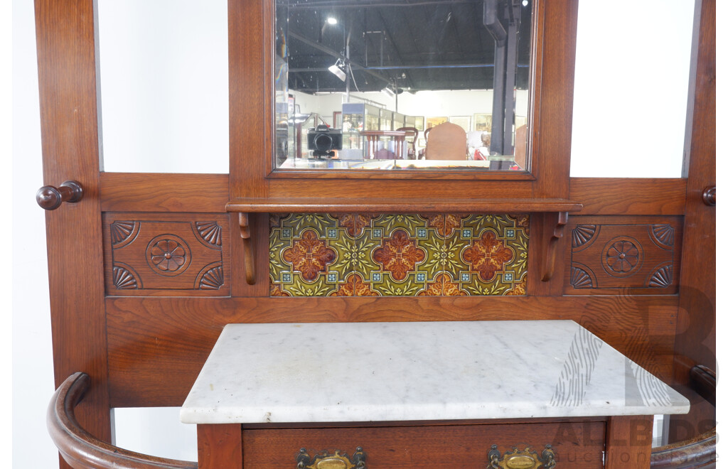 Early 20th Century Mirrored Hall Stand