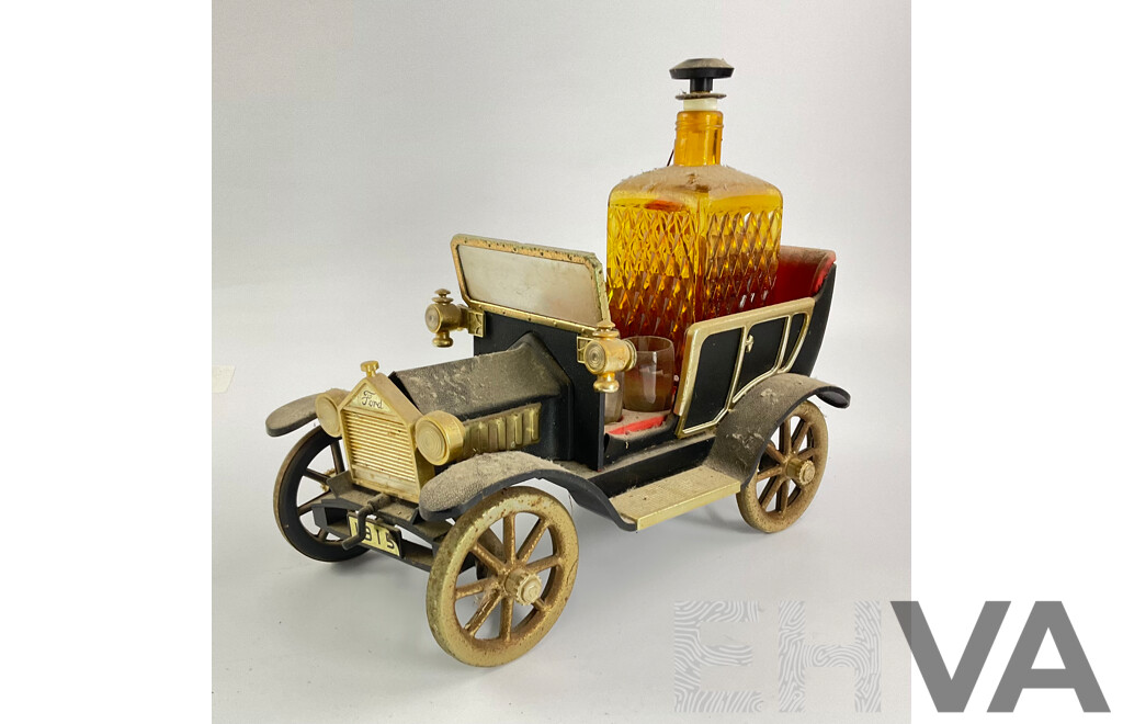 Vintage Model T Ford Decanter with Shot Glass Seats