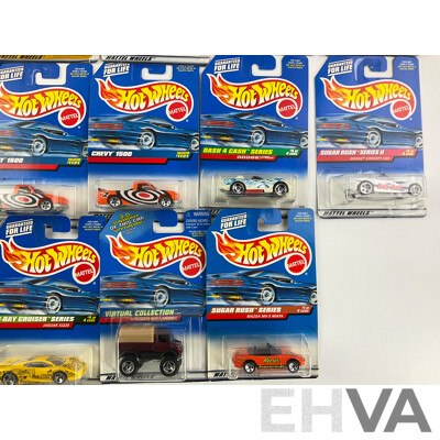 Collection of Boxed Hot Wheels Including Virtual Collection, Surf N Fun, Sugar Rush Series and More