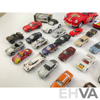 Collection of Diecast German Brand Cars, Mercedes Benz, Porsche and BMW Including Matchbox and Hot Wheels