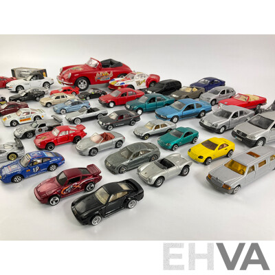 Collection of Diecast German Brand Cars, Mercedes Benz, Porsche and BMW Including Matchbox and Hot Wheels