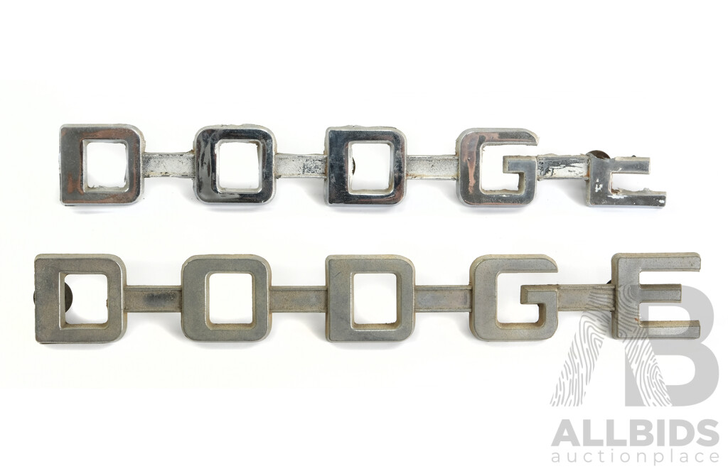 Pair of Vintage Dodge Truck Badges