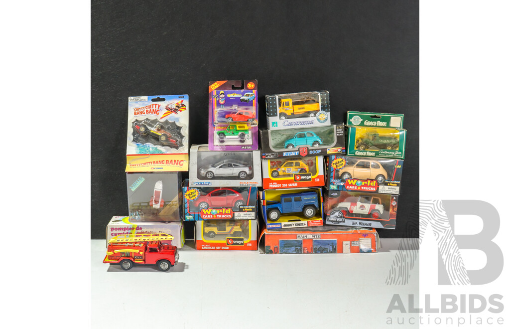 Collection of Mixed Brand Diecast Vehicles Including Siku, Burago, Corgi and More