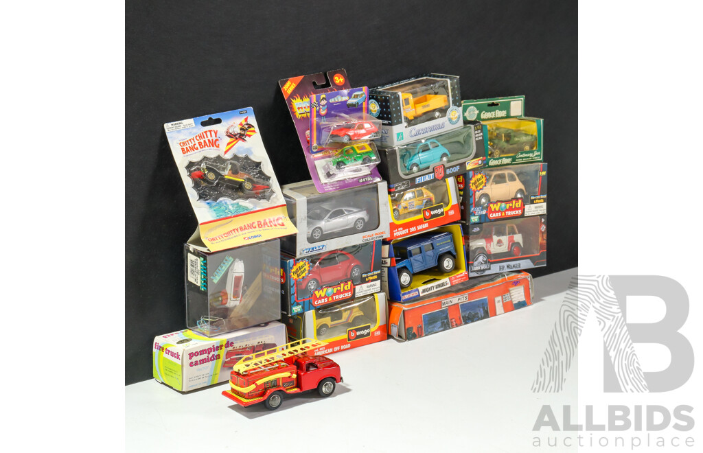 Collection of Mixed Brand Diecast Vehicles Including Siku, Burago, Corgi and More
