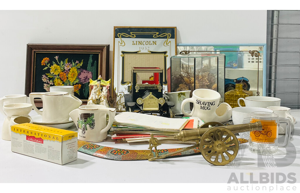 Very Large Collection Decorator Items Including Ceramic Statues, Painted Boomerang, Native Flower Display and More
