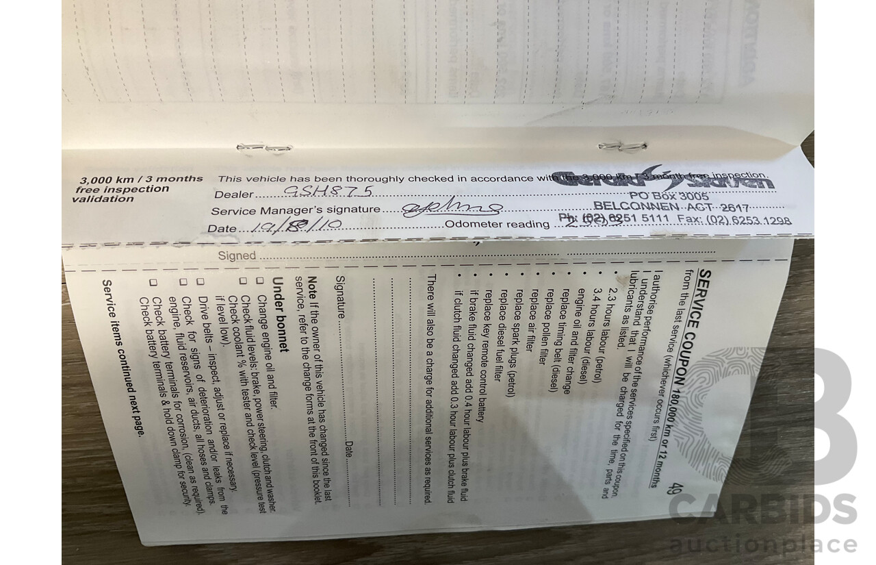 05/2010 Holden Cruze CD JG 4d Sedan White 1.8L