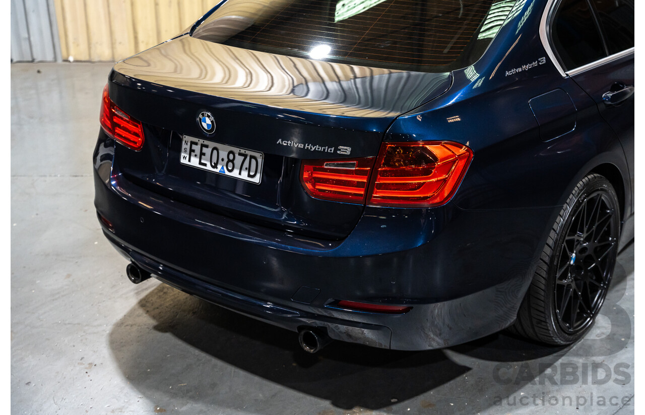 9/2013 BMW Active Hybrid 3 F30 Sport Line 4d Sedan Imperial Blue Metallic Turbo 3.0L / 40kw Hybrid