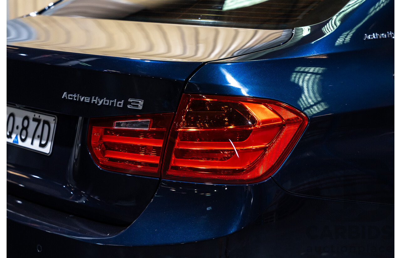 9/2013 BMW Active Hybrid 3 F30 Sport Line 4d Sedan Imperial Blue Metallic Turbo 3.0L / 40kw Hybrid