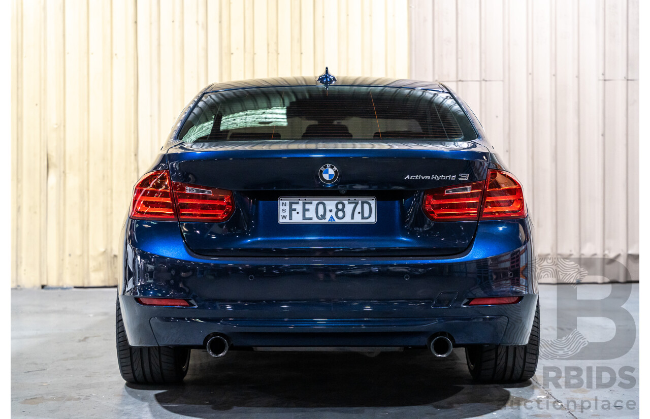 9/2013 BMW Active Hybrid 3 F30 Sport Line 4d Sedan Imperial Blue Metallic Turbo 3.0L / 40kw Hybrid