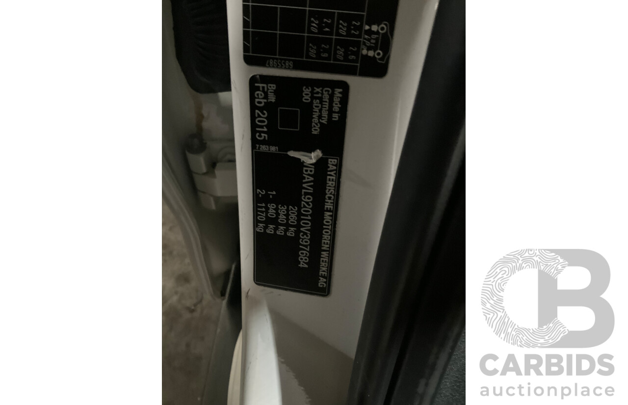 4/2015 BMW X1 Sdrive 20i Sportline E84 MY15 4d Wagon White Turbo 2.0L