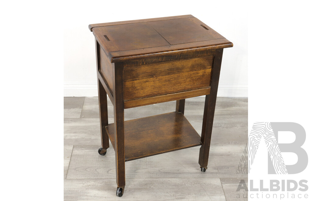 Antique Oak Sewing Table