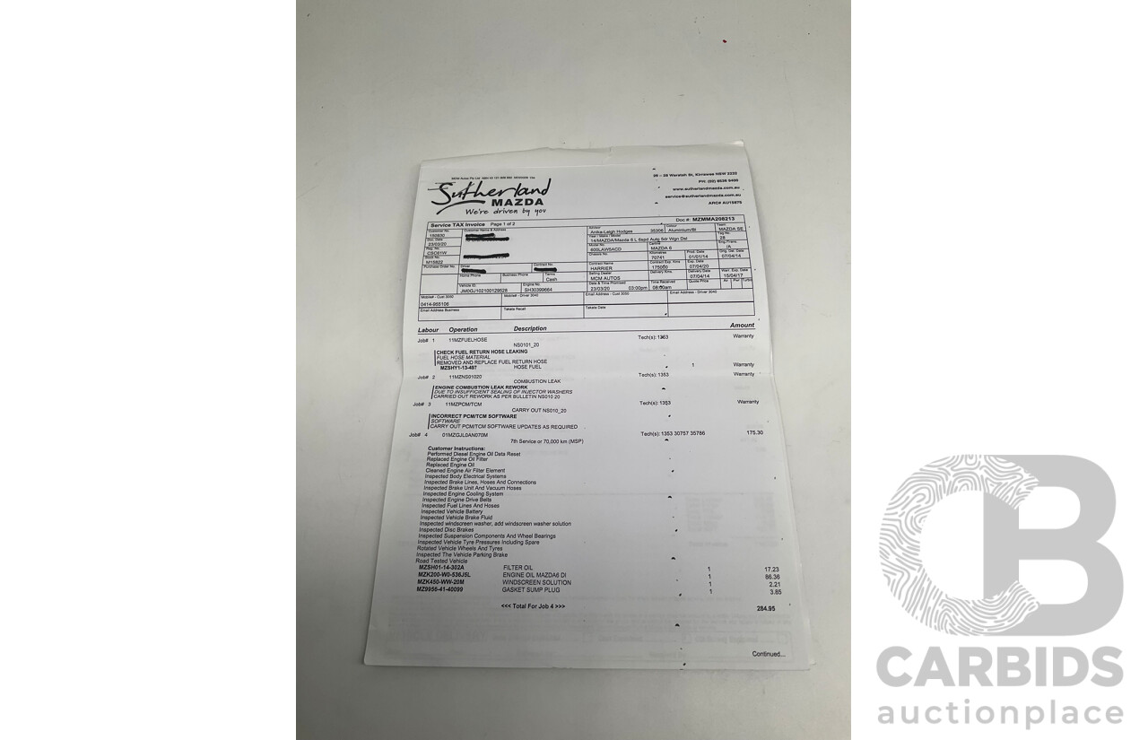 1/2014 Mazda 6 Atenza 6C MY14 UPGRADE 4d Wagon Metallic Silver Turbo Diesel 2.2L