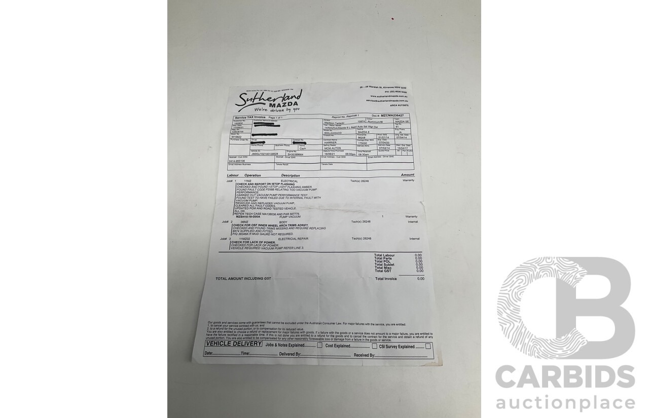 1/2014 Mazda 6 Atenza 6C MY14 UPGRADE 4d Wagon Metallic Silver Turbo Diesel 2.2L