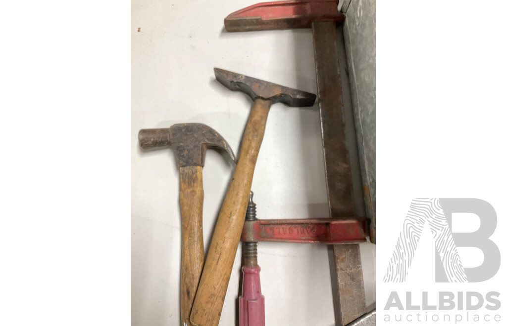 Collection of Vintage Hand and Workshop Tools Including M3 Drill Press Vice, Irwin Adjustable Forstner Bit, Wiltshire Files, Stigo and Disston Hand Saws and More