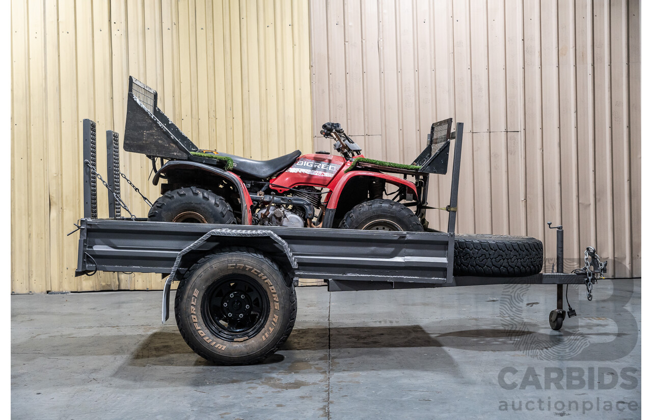 Honda Big Red Quad Bike and 1980 Trailer with Ramps