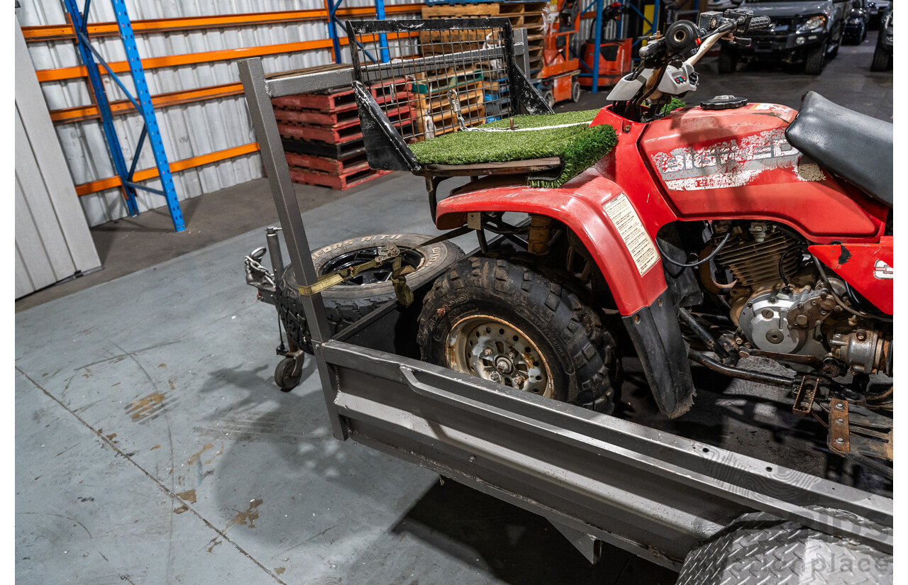Honda Big Red Quad Bike and 1980 Trailer with Ramps