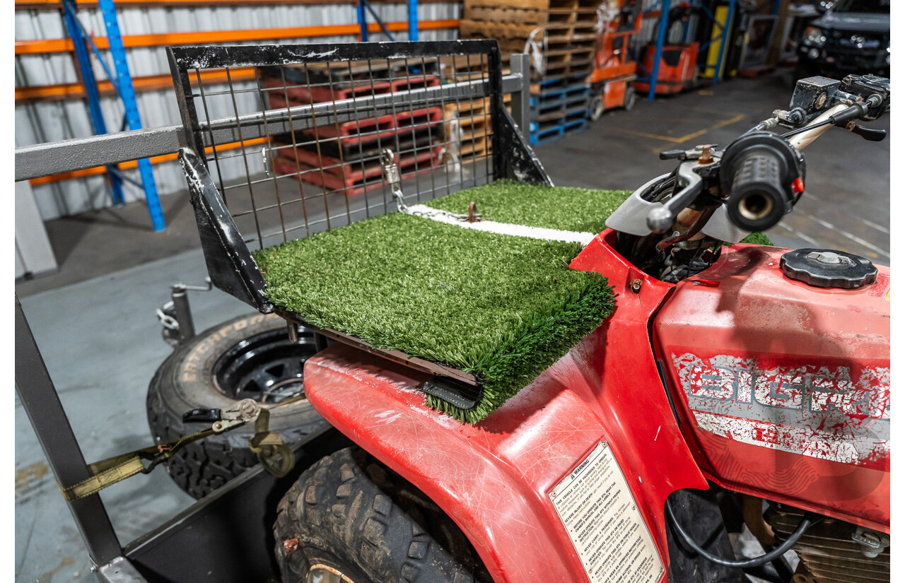 Honda Big Red Quad Bike and 1980 Trailer with Ramps
