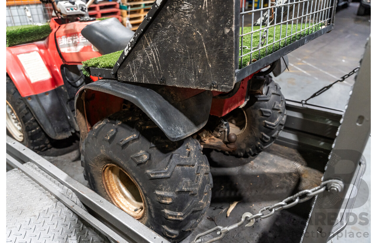Honda Big Red Quad Bike and 1980 Trailer with Ramps