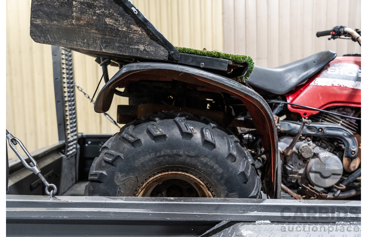 Honda Big Red Quad Bike and 1980 Trailer with Ramps
