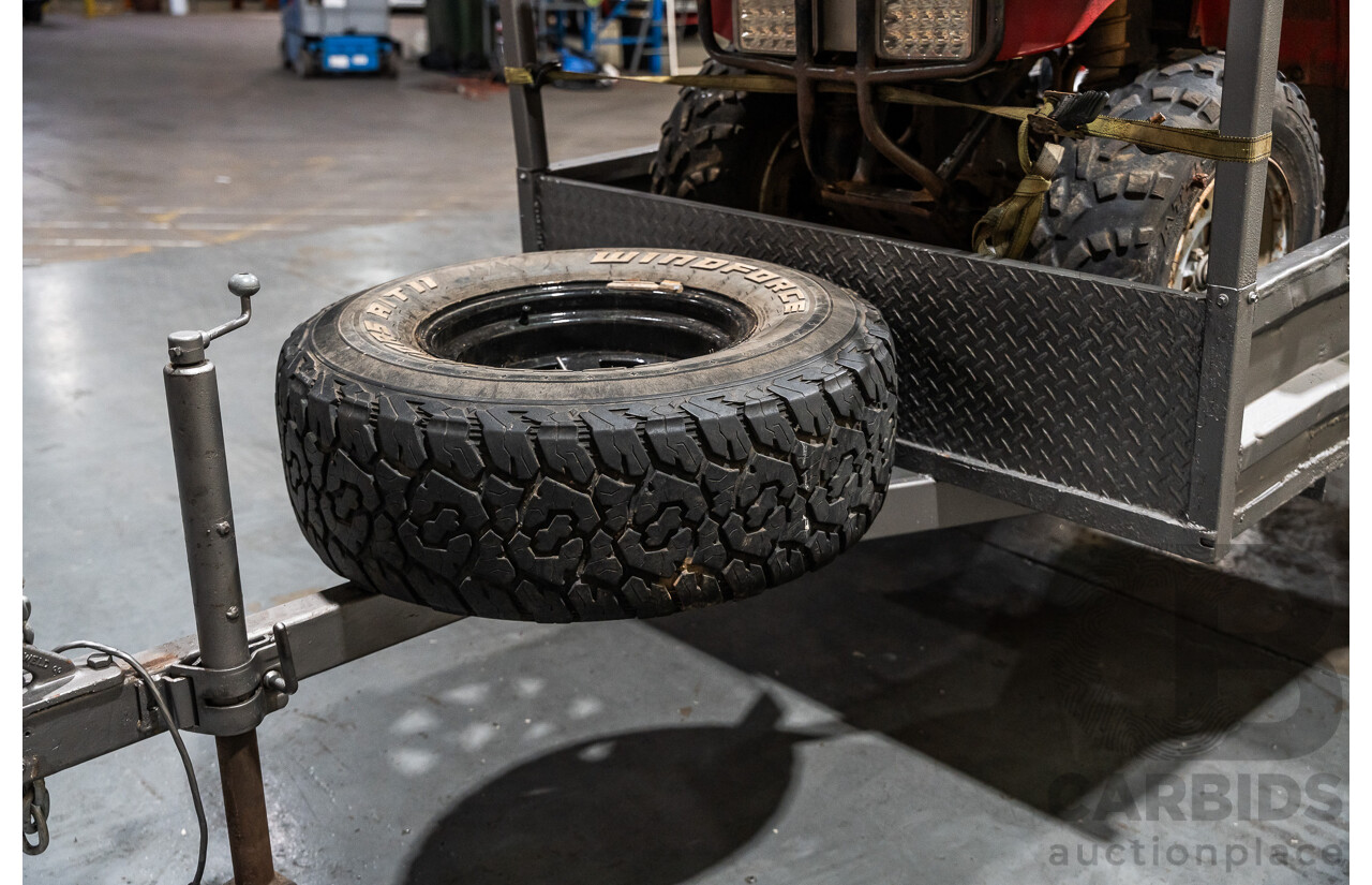 Honda Big Red Quad Bike and 1980 Trailer with Ramps