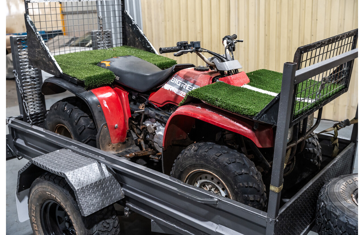 Honda Big Red Quad Bike and 1980 Trailer with Ramps