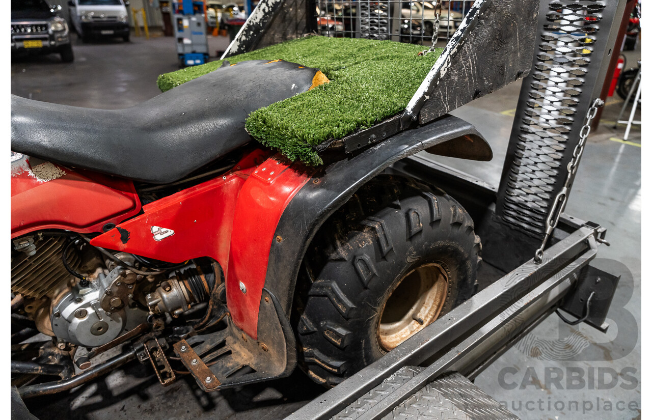 Honda Big Red Quad Bike and 1980 Trailer with Ramps